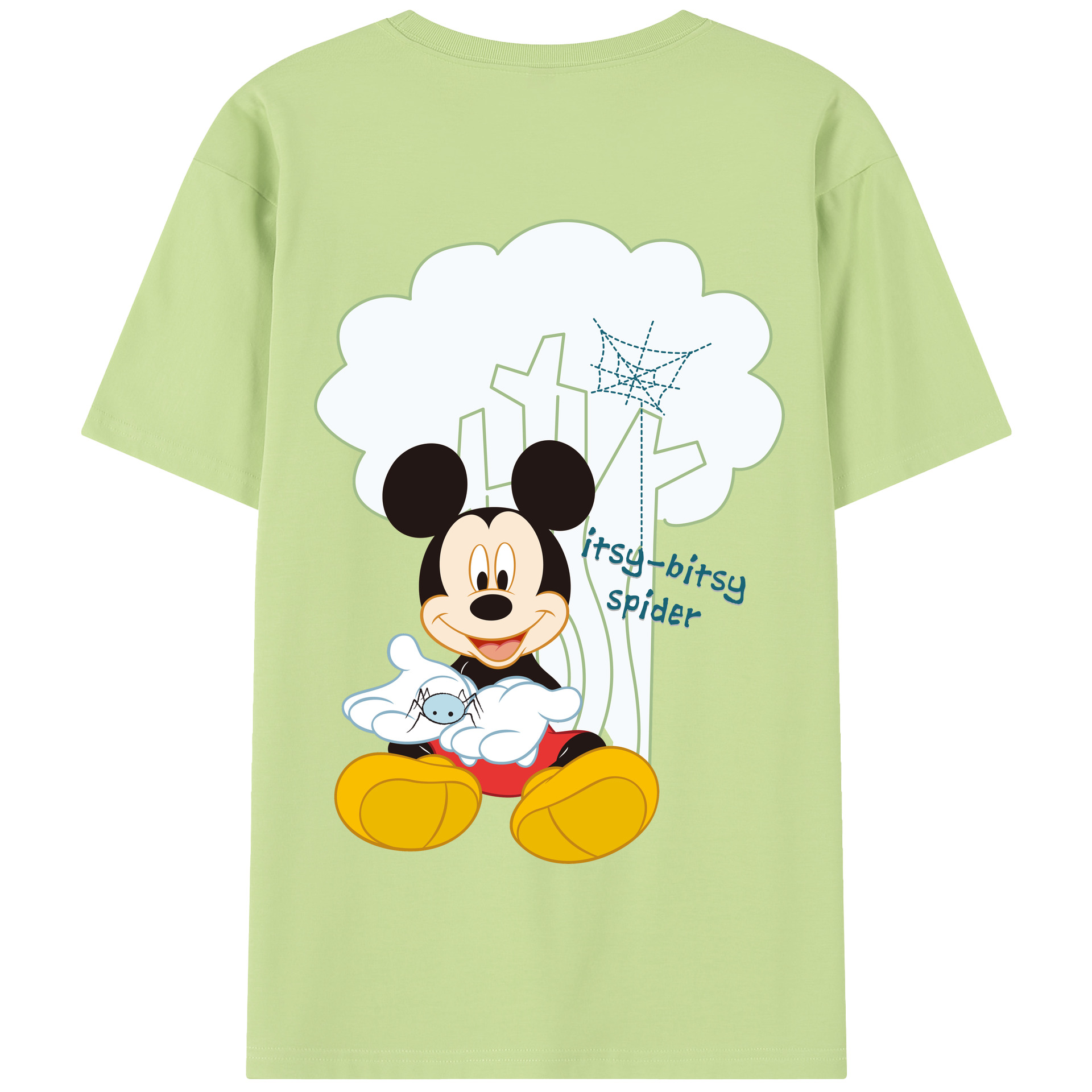 （画像用） ミッキーマウス Mickey Mouse 綿100％半袖Tシャツ（背面プリント）